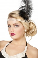 Charleston Perlen-Stirnband Mit Feder