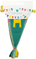 Vorschau: Happy Birthday Stoff-Wimpelkette 3m