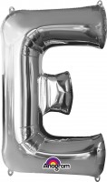 Balon foliowy litera E srebrny 81 cm