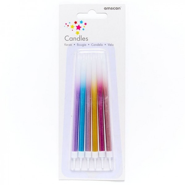 6 candles ombre effect 13cm
