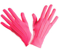 Widok: Różowe rękawiczki z ładnymi przeszyciami