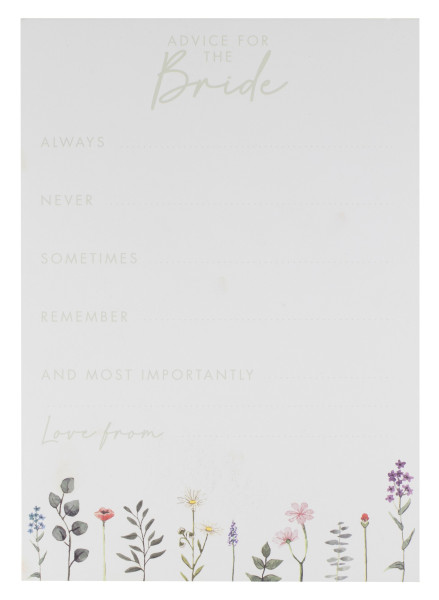 10 blomstrende brude-rådgivningskort