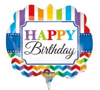 Vorschau: Rainbow Birthday Stabballon 23cm