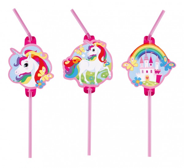 8 unicorn world straws