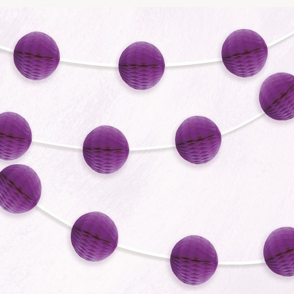 Guirnalda de bolas nido de abeja Party Night violeta violeta 213cm