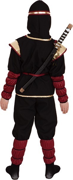 Kampf Ninja Schwarz Rot Kinderkostüm