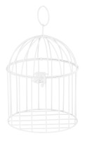 Cage à oiseaux décorative blanche 24cm