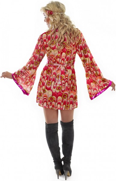 Vestido de niña Flower Power Hippie con diadema 3