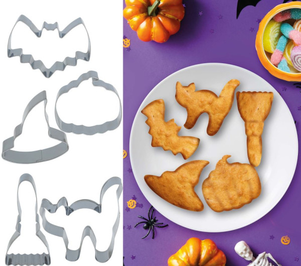 Halloween cookie cutters, 5 pieces
