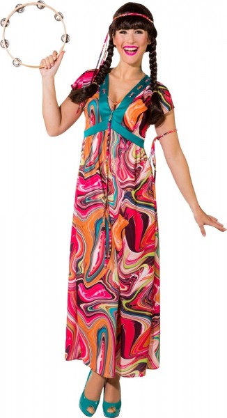 Kolorowa hipisowska sukienka Joline