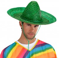 Widok: Zielony kapelusz słomkowy Sombrero 48 cm