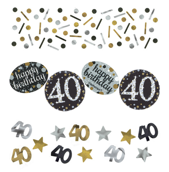 Gylden 40-års fødselsdagsdekoration 34g