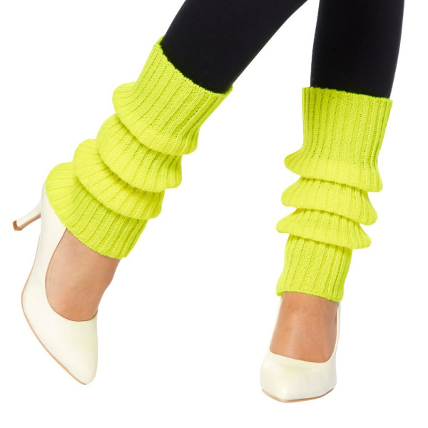 Leg warmers for women neon yellow long