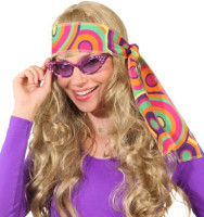 Kolorowa opaska na głowę w stylu hippisowskim w stylu retro