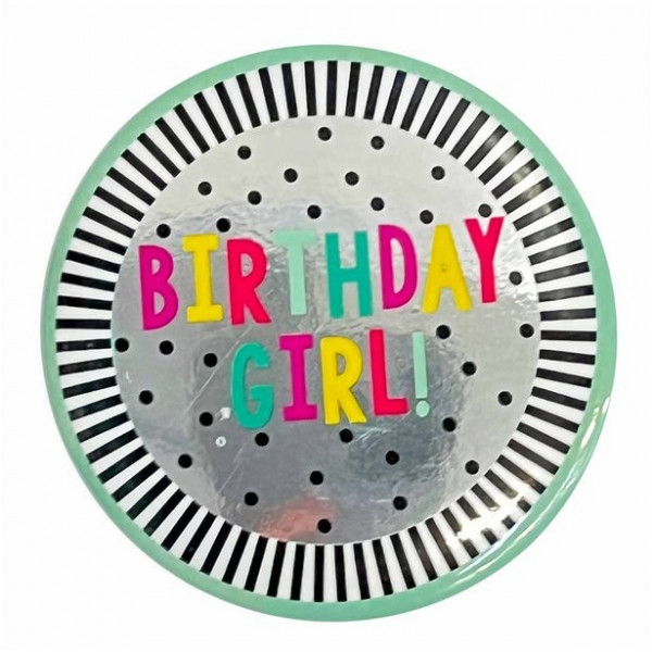 Przycisk urodzinowy dla dziewczynki 6 cm