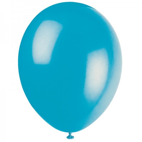 Set of 10 latex balloons turquoise blue 30cm