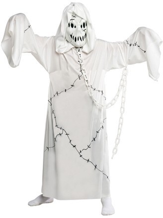 Ghost Costume Ghost Patch Mask Horror Ghost Bianco
