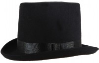Top Hat with Grosgrain Ribbon Black