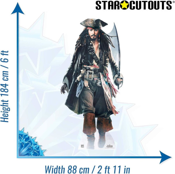 Kapitein Jack Sparrow staande 1.84m