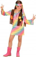 Vorschau: Regenbogen Hippie Mädchenkostüm