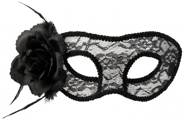 Venetian lace mask with flower