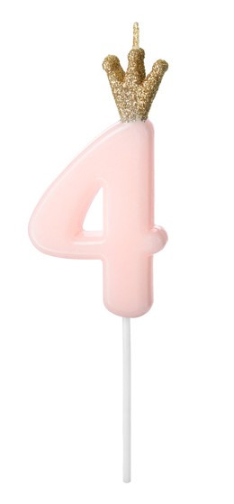 Urodzinowa królowa numer 4 świeczka tortowa 9,5 cm