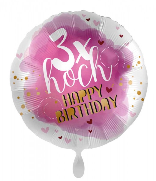 Geburtstags-Folienballon 3 x hoch 45cm