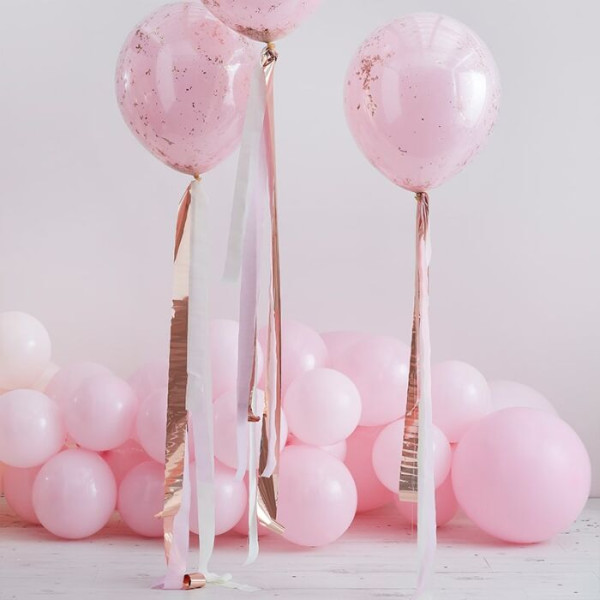 Colgante de globo de rayas de bricolaje rosa