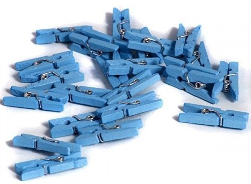 Mini clothespins baby shower blue