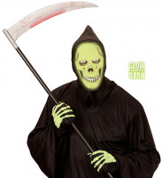 Förhandsgranskning: Glödande Grim Reaper Mask Med Huva