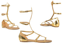 Widok: Złote rzymskie sandały damskie