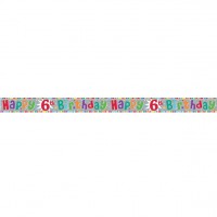 Anteprima: Banner olografico colorato 6 ° compleanno 2.6m