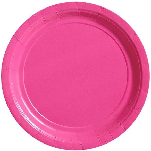 50 platos de papel rosa Ella 23cm