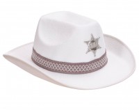 Oversigt: Sheriff cowboy hat hvid