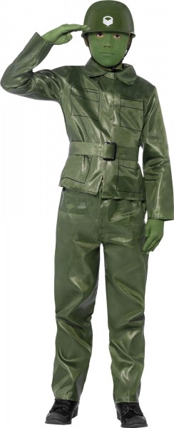 Green toy soldier child costume