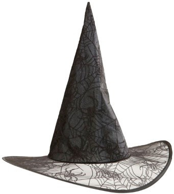 Halloween hat witch spider web glitter