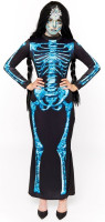 Vista previa: Disfraz de mujer esqueleto azul Bonny