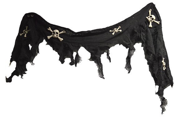 Halloween scarf with skulls 160cm