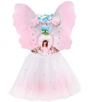Oversigt: 3-delt sommerfugl kostume til piger