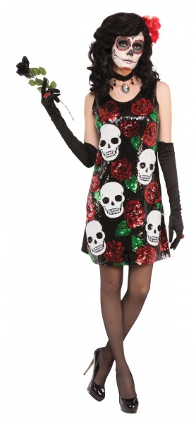 Dia De Los Muertos Skull-kostuum voor dames