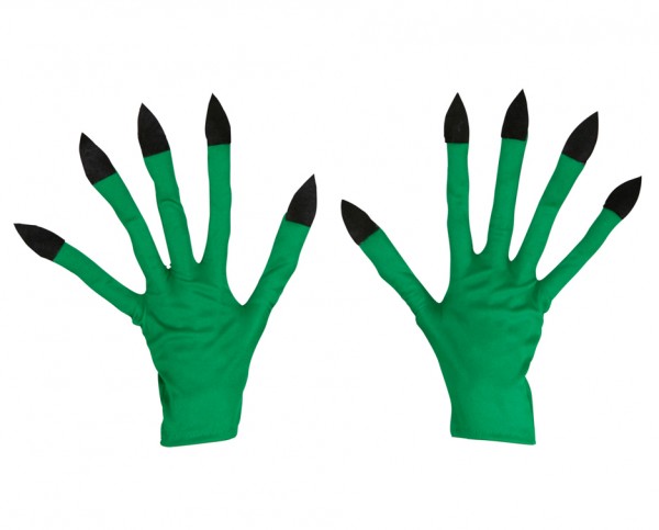 Green monster hands grabbing