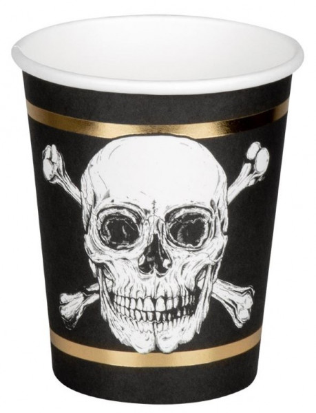 10 Glamorous Pirate paper cups 210ml