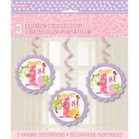 Preview: Pink Safari Party Swirl Hanging Decoration