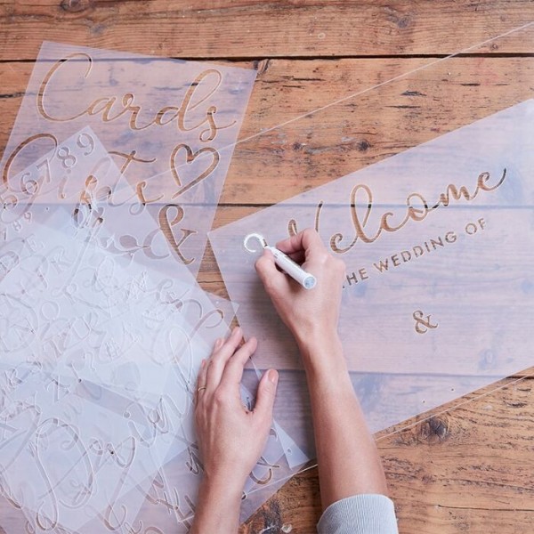 Country Wedding belettering stencils