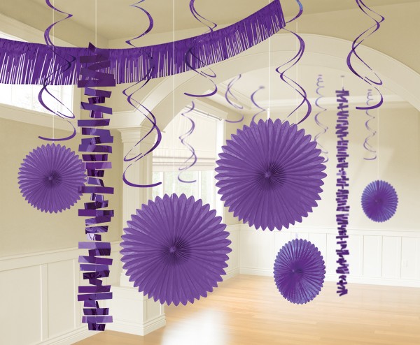 Set de décoration violet 18 pièces