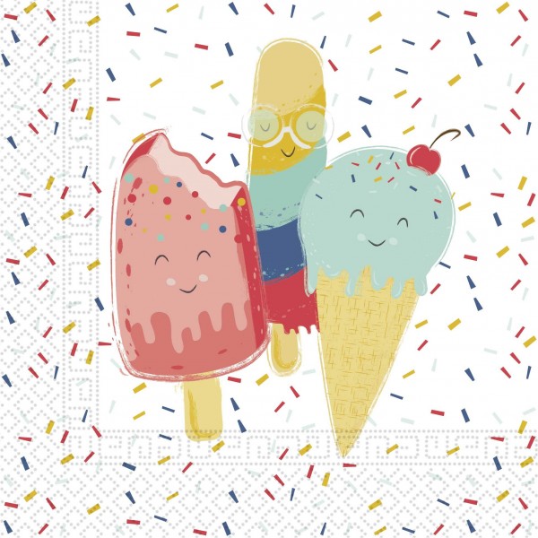 20 serwetek Happy Ice Cream 33 cm