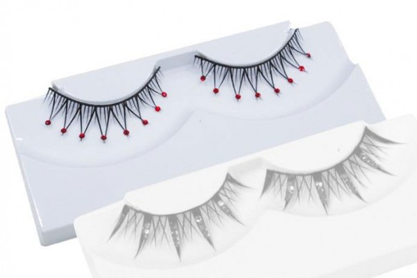 Glamour Strass Wimpern Rot