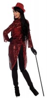 Preview: Red sequin tailcoat for women