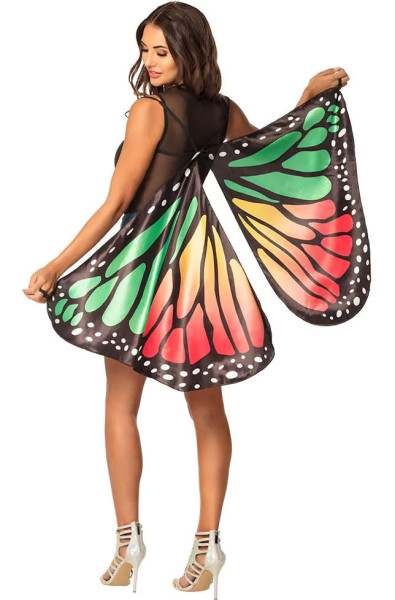 Schmetterlingsflügel für Damen grün-rot
