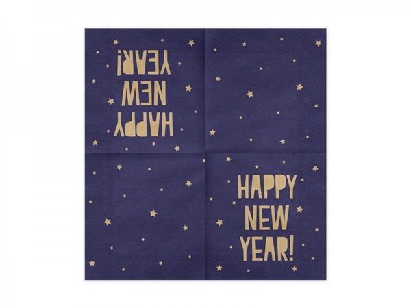 20 servilletas Feliz Año Nuevo 16,5 x 16,5 cm 2